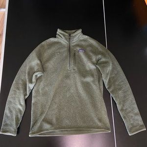 Patagonia Quarter Zip Green Fleece Pullover Size M